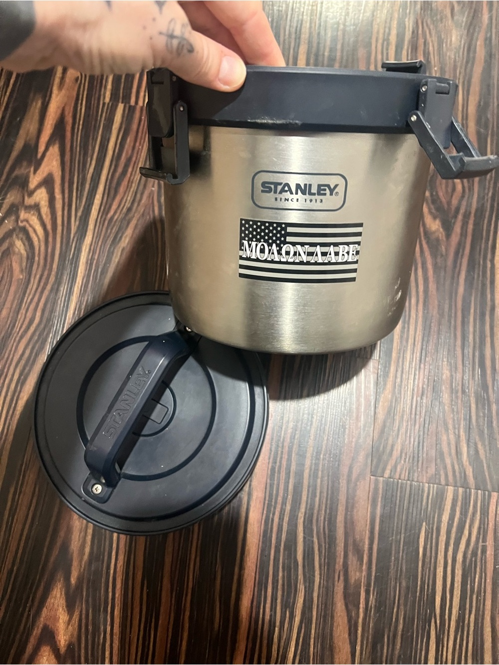 Stanley Silver Cook Pot with Navy Lid and Handle